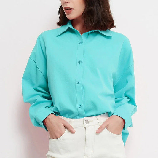 Autumn Rose Red Oversized Casual Blouse with a relaxed, chic design and a soft, breathable fabric blend