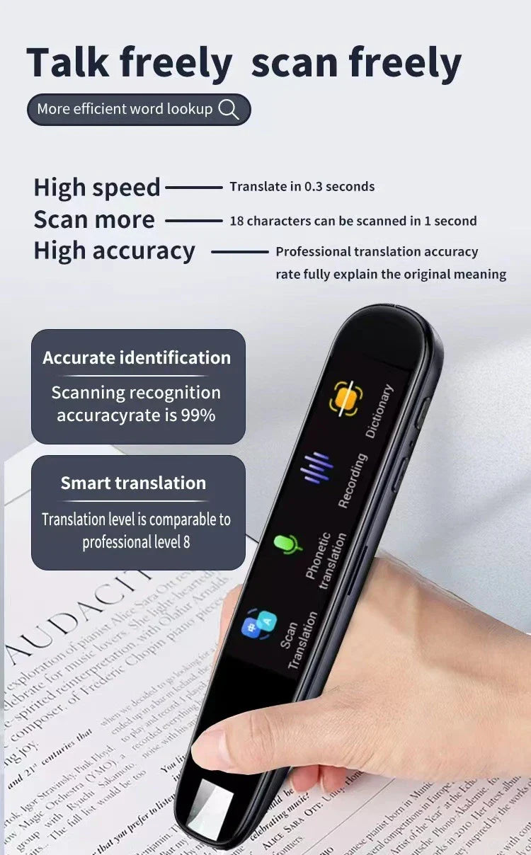 International Edition Scanning Translation Pen with advanced optical character recognition technology for seamless multilingual translation