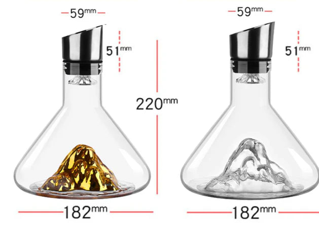 Premium crystal wine decanter with innovative 'waterfall' design for enhanced aeration and flavour release