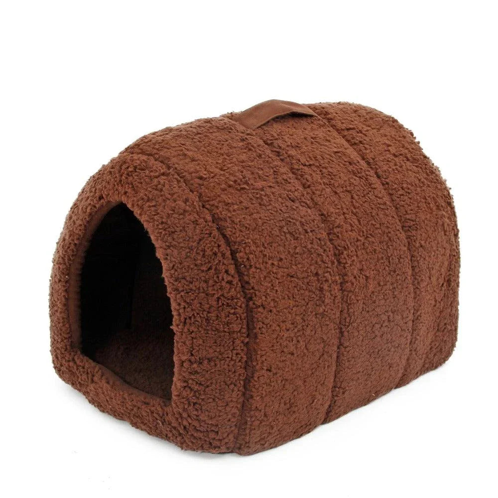 Eco-Friendly Cotton Pet Bed in black colour, providing a cosy and supportive resting place for dogs, cats, and other small pets