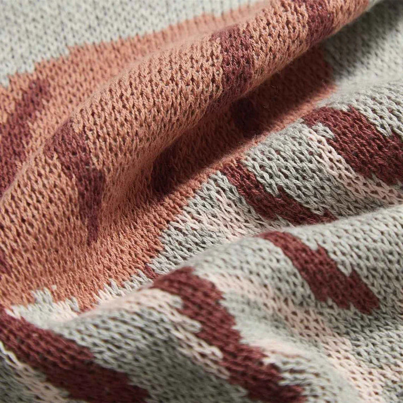 Homeenjoy UK Cosy Jellyfish-Patterned Cotton Knit Throw Blanket