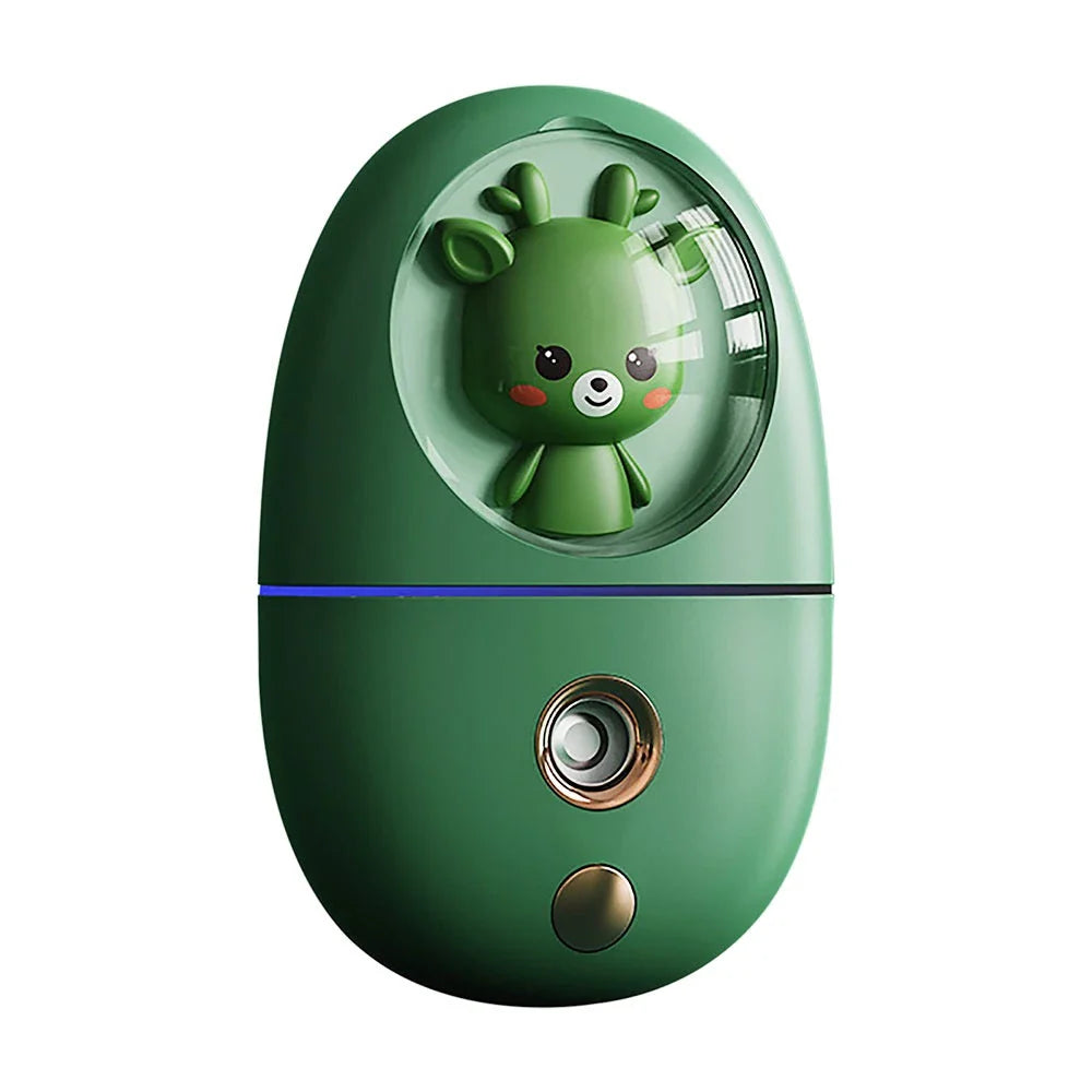 Compact Cartoon Facial Humidifier: A portable device that delivers a fine mist to hydrate and nourish your skin anytime, anywhere.