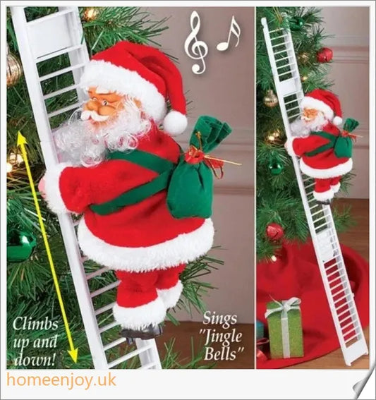 Climbing Santa Ladder Christmas Toy - A whimsical decoration that climbs up and down while playing music, bringing joy to the holiday season.
