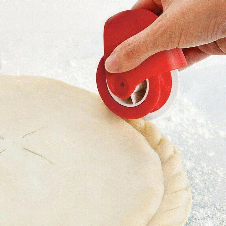 Pastry Wheel Decorator for creating decorative strips and patterns on homemade pies, pasta, and puff pastry