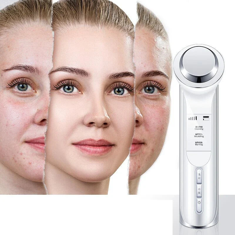 Sleek, modern facial cleansing device with versatile attachments for effective blackhead removal and deep pore cleansing
