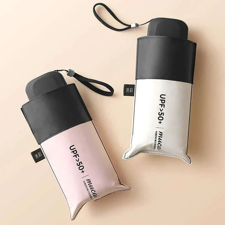 Compact, five-fold Pocket Mini Umbrella with glass-fiber frame and UPF50+ sun protection fabric