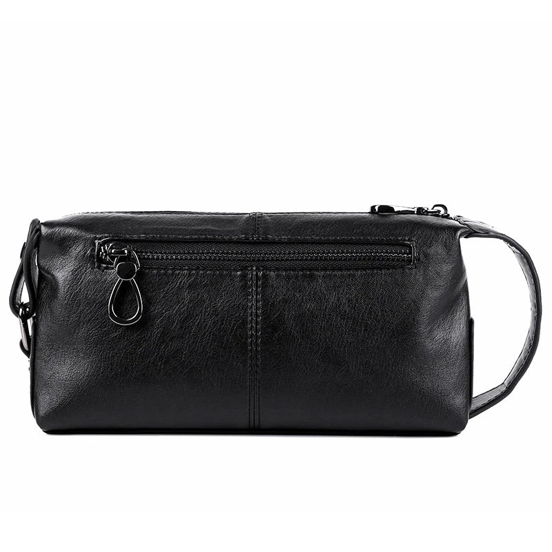 Premium leather clutch bag in a stylish business-casual design with a spacious interior and waterproof construction, perfect for discerning gentlemen on the go.