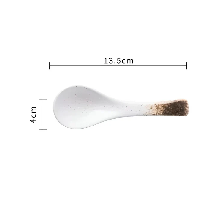 Elegant Japanese ceramic soup spoon in various colours for refined dining