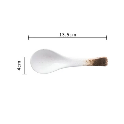 Elegant Japanese ceramic soup spoon in various colours for refined dining