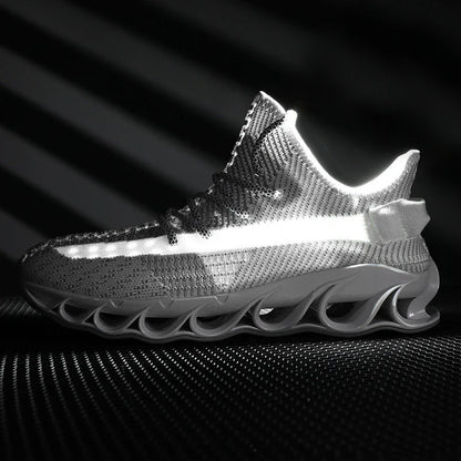 Breathable woven fabric sneakers in white with a hollow, casual design for active lifestyles