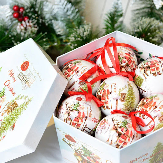 Charming Christmas gift box decorated with a festive Christmas tree pendant, designed to spread holiday joy and cheer.