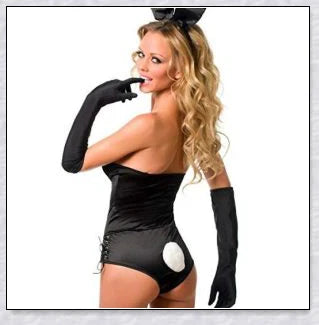 Elegant velvet bunny costume with a captivating design, perfect for Halloween, roleplay, and costume parties