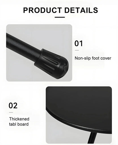 Adjustable ultralight portable camping round table with optional light stand, made from premium ABS and aluminium for durability and convenience