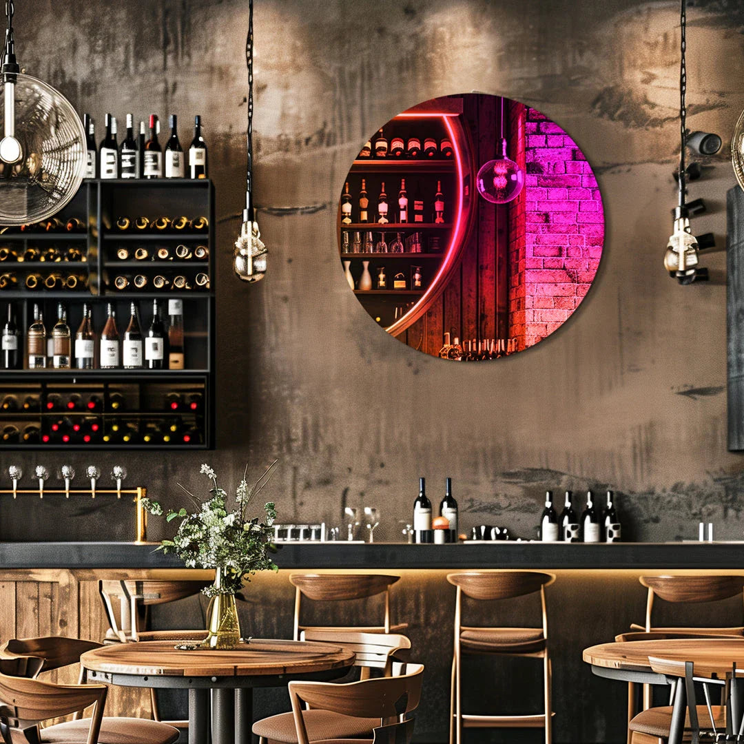 Elegant Radiant Circular Wall Mirror with vibrant rainbow hues and modern design