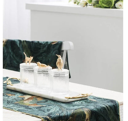 Premium glass food storage jar with a stylish rabbit-shaped lid, ideal for storing dry goods, snacks, and homemade preserves in the kitchen.