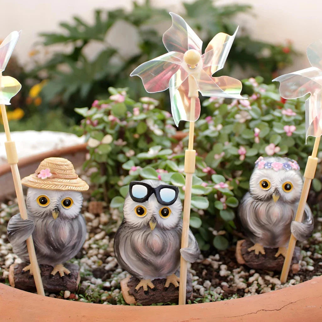 Charming owl resin craft decorations for outdoor garden, courtyard, and indoor display
