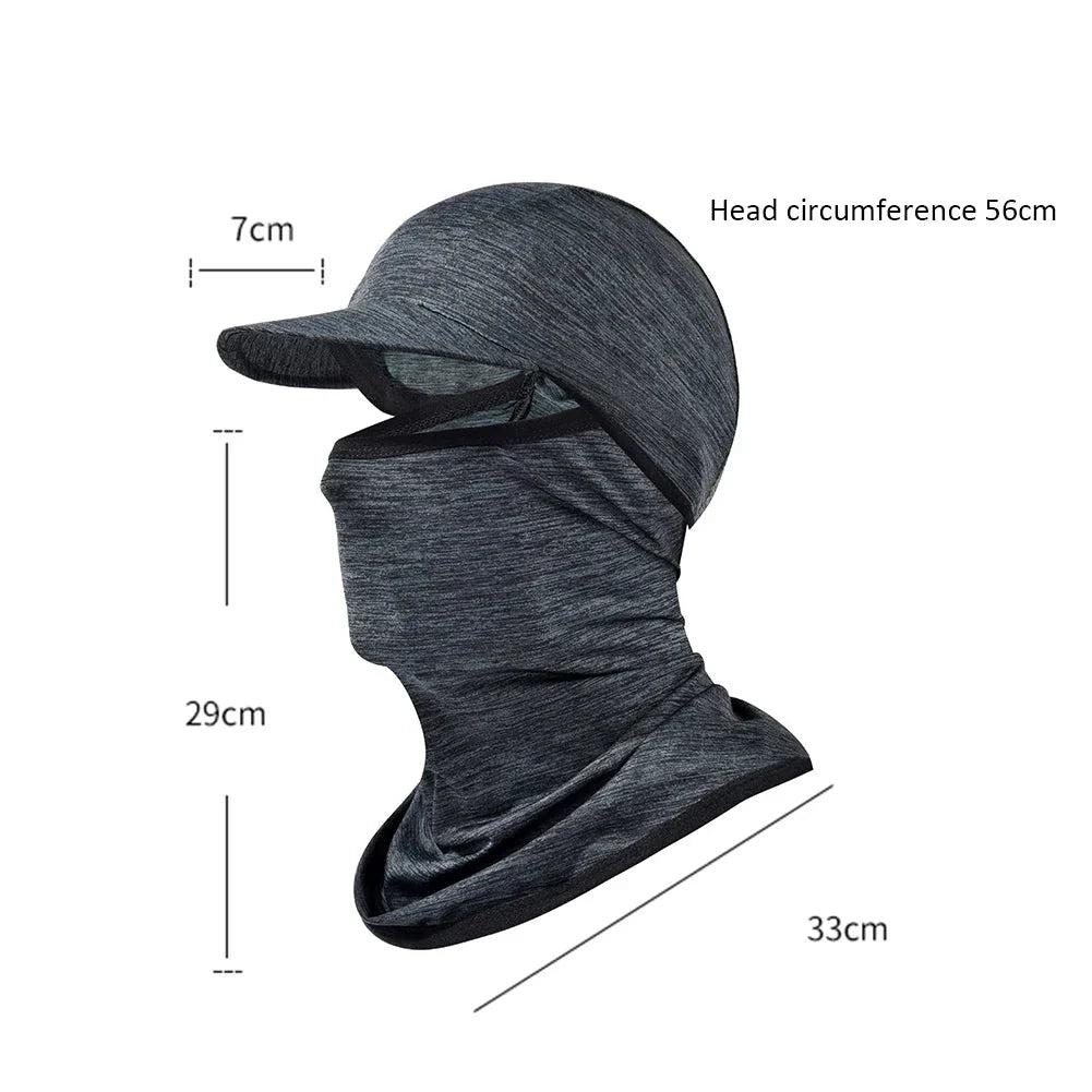 A grey ice silk sun shield hat with an adjustable, breathable design for outdoor activities