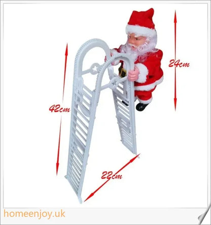 Climbing Santa Ladder Christmas Toy - A whimsical decoration that climbs up and down while playing music, bringing joy to the holiday season.