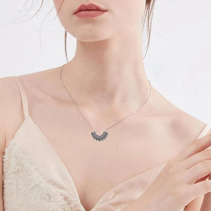 Elegant silver necklace inspired by the iconic 'dissenting' collar worn by Supreme Court Justice Ruth Bader Ginsburg