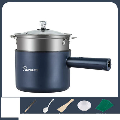 Emerald Green or Sapphire Blue Multi-Function Electric Cooker with Steaming Grid and Intuitive Controls