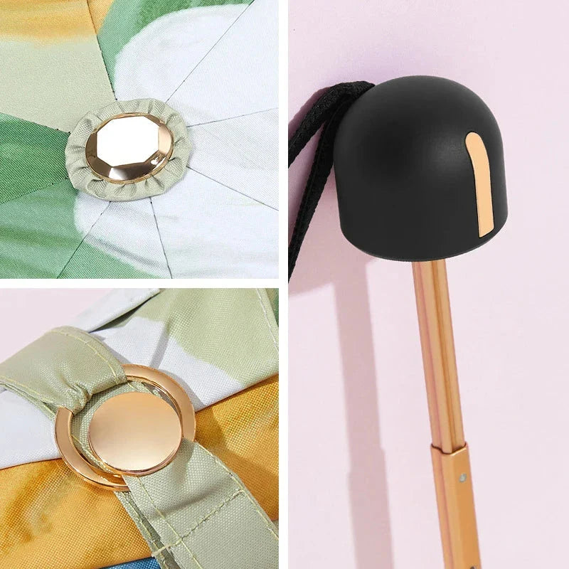 Charming floral mini umbrella with adjustable fit and waterproof fabric for practical and stylish weather protection