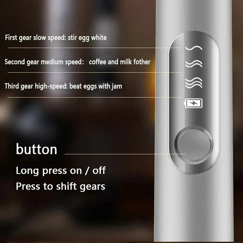 Premium handheld electric milk frother with high-speed rotation, rechargeable power, and ergonomic design for creating silky-smooth, café-quality froth.