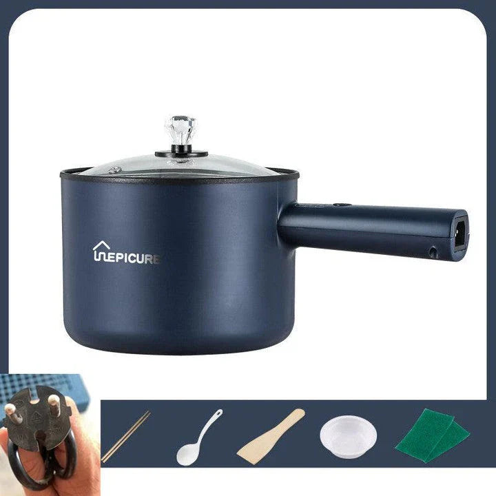 Emerald Green or Sapphire Blue Multi-Function Electric Cooker with Steaming Grid and Intuitive Controls