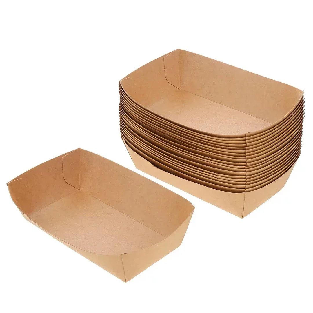 Eco-friendly disposable pet feeding bowls in beige colour, stackable and portable for convenient pet mealtimes