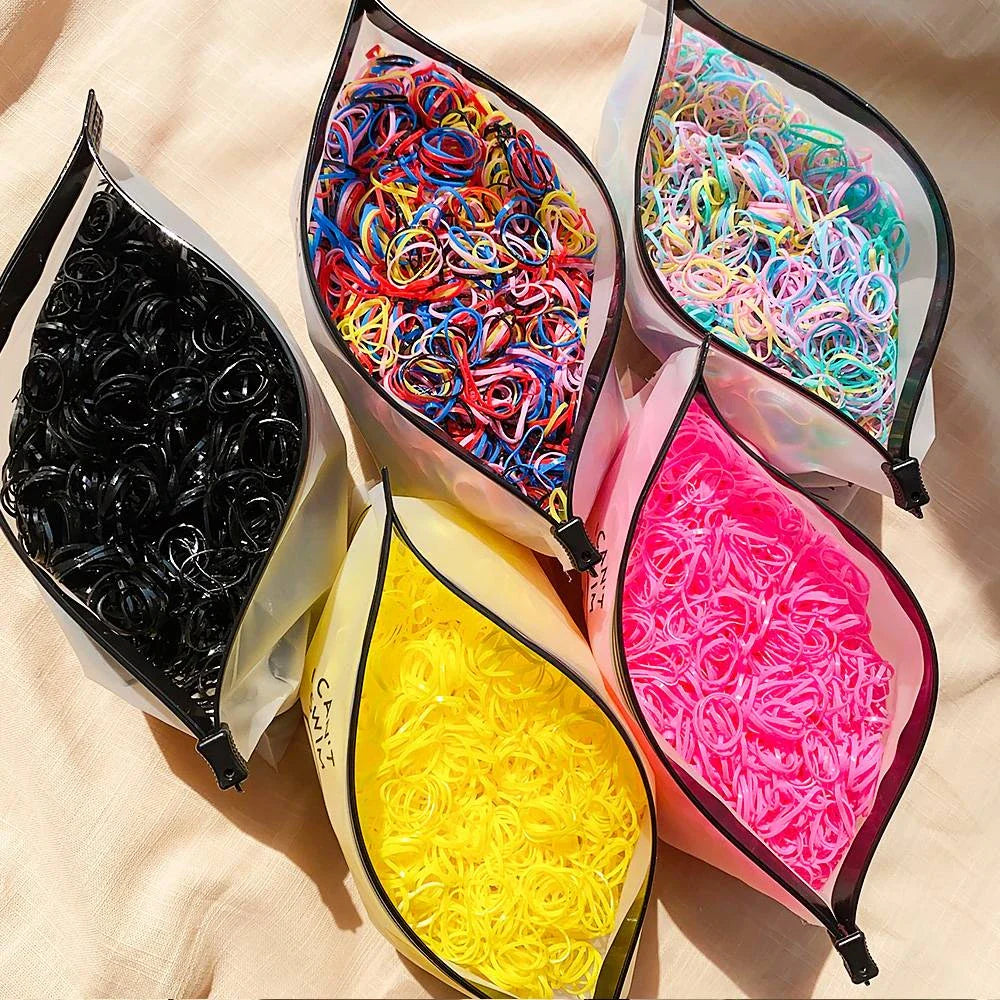 500 Vibrant and Durable Disposable Hair Bands for Girls in Various Colours