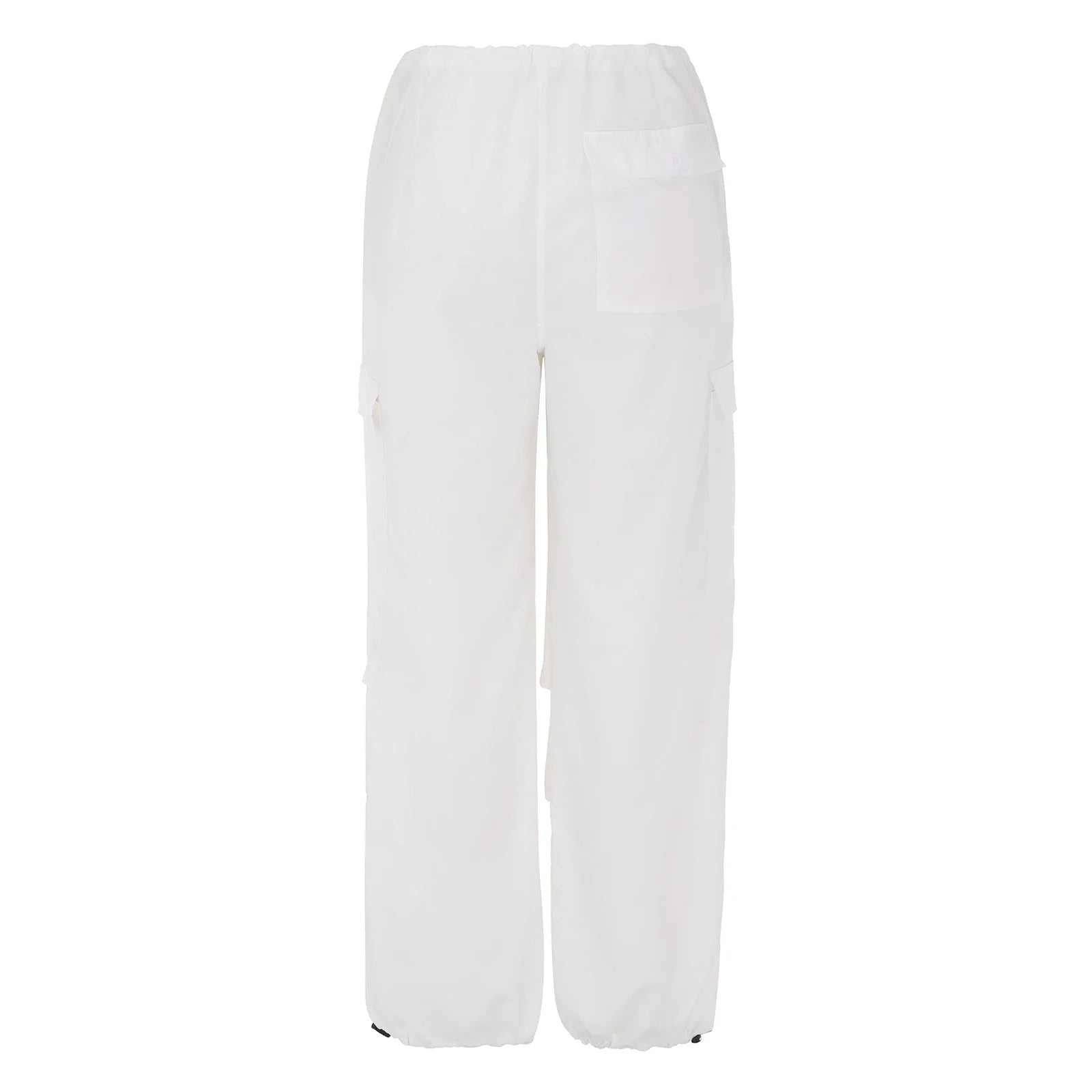 Premium cargo trousers for stylish British women, featuring drawstring waist, pockets, and sleek polyester design