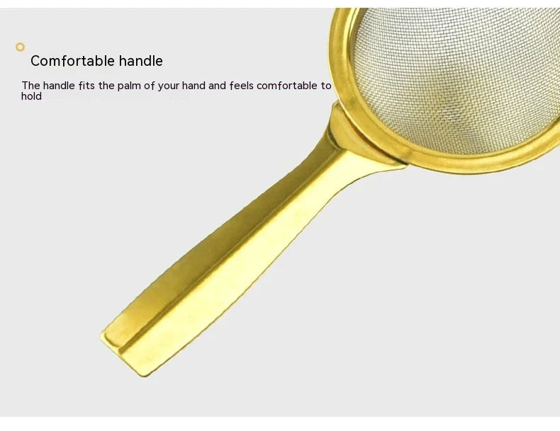Stainless steel tea infusers with gold-tone finish in a modern, minimalist design
