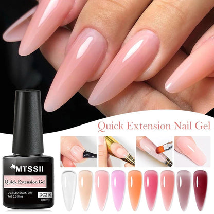 Trendha 7ML Quick Extension Nail Gel in various shades for creating salon-quality nail extensions at home