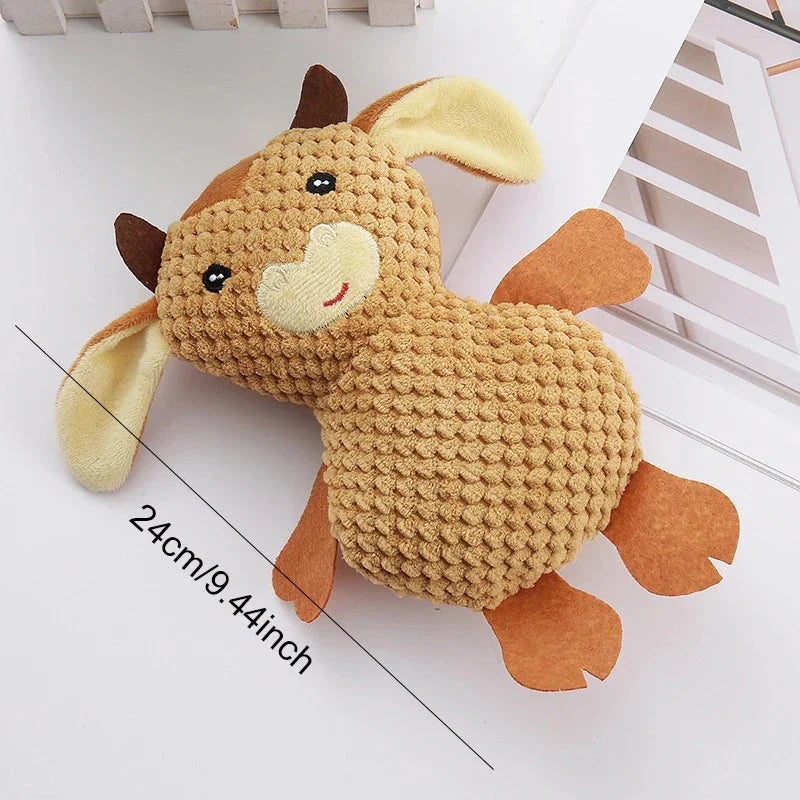 Plush Squeaky Dog Toy in Pink with Adorable Animal Design for Playful Pups