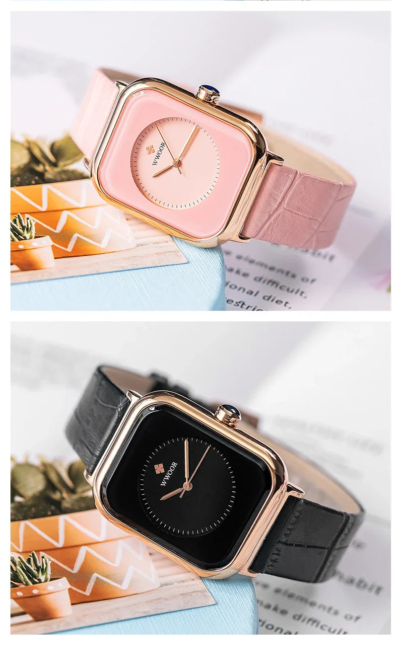 Elegant Quartz Ladies Watch with a sleek, square-shaped face and a high-quality quartz movement, the perfect accessory for the modern British woman.