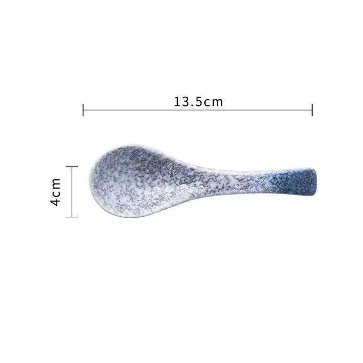 Elegant Japanese ceramic soup spoon in various colours for refined dining