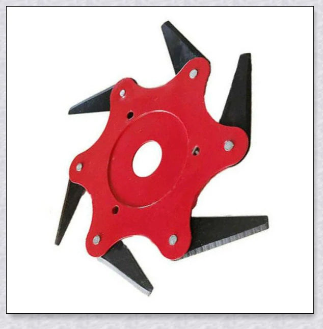 Powerful manganese steel weed trimmer blades with six 360-degree rotating blades for effortless lawn and garden maintenance