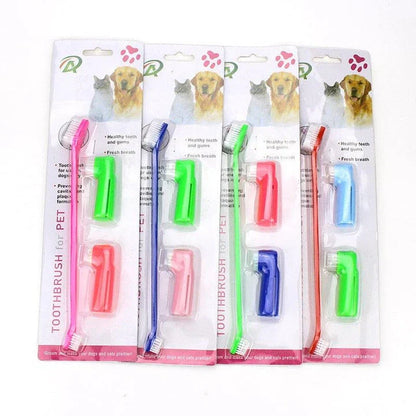 Premium pet toothbrush set with soft, flexible bristles and ergonomic handle for effective and comfortable dental care