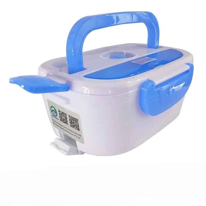 Portable Electric Heating Lunch Box with 1.2-litre capacity, 40-watt heating, and durable plastic construction for hot, freshly prepared meals on the go.