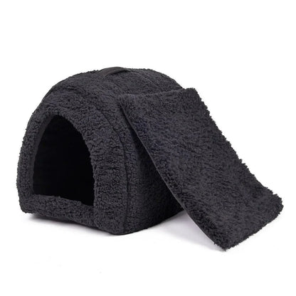 Eco-Friendly Cotton Pet Bed in black colour, providing a cosy and supportive resting place for dogs, cats, and other small pets