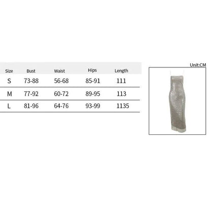 Elegant Sparkle Maxi Dress with spaghetti straps, backless design, and side split for a glamorous look