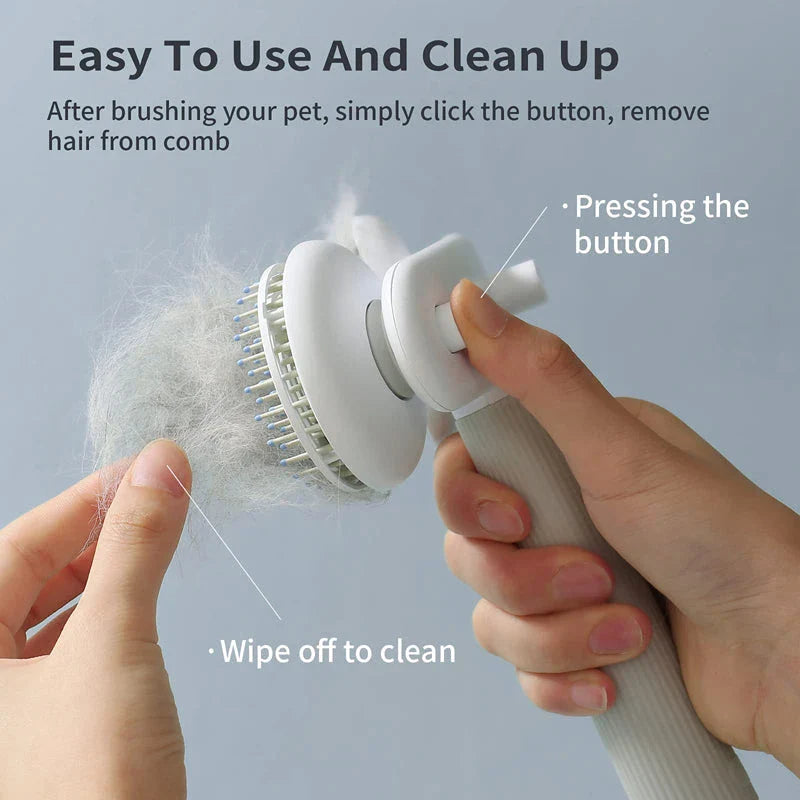 Dual-Head Electric Pet Grooming Brush with Negative Ion Technology for Effortless, Salon-Quality Coat Care