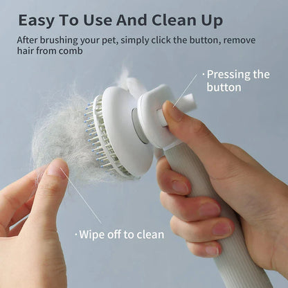 Dual-Head Electric Pet Grooming Brush with Negative Ion Technology for Effortless, Salon-Quality Coat Care