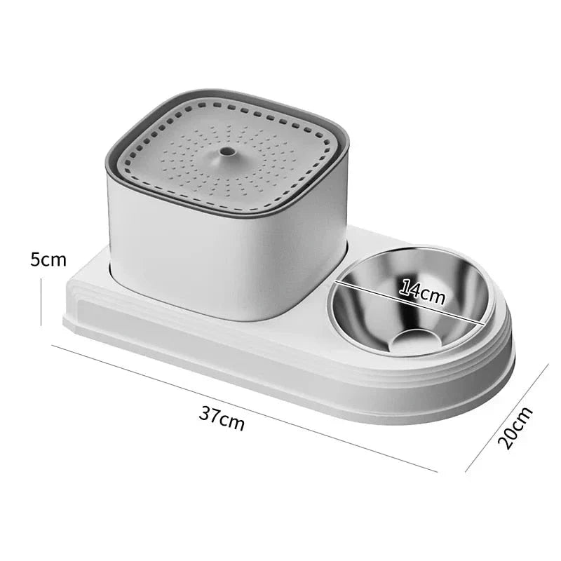 Automatic Cat Water Fountain & Feeder - 3L Dual-Function Pet Hydration Station for Feline Hydration and Feeding