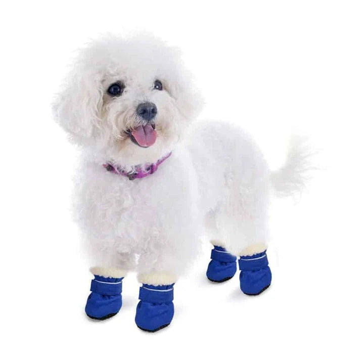 Premium 100% cotton anti-slip winter dog shoes with adjustable straps and reflective detailing for enhanced traction and visibility