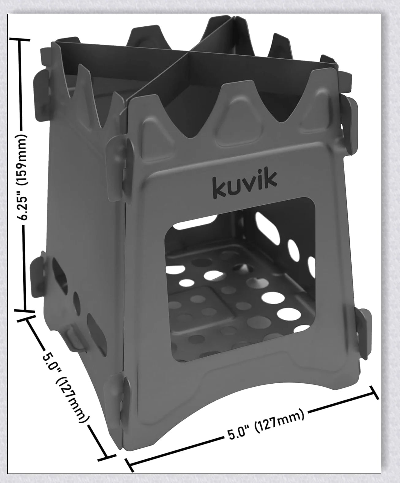 Compact titanium wood-fired camping stove with efficient air flow design and ultralight construction for easy portability