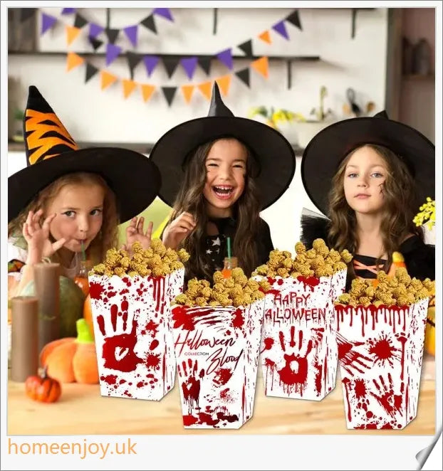 Homeenjoy UK Spooktacular Halloween Popcorn Boxes - Create a Ghoulish Gathering