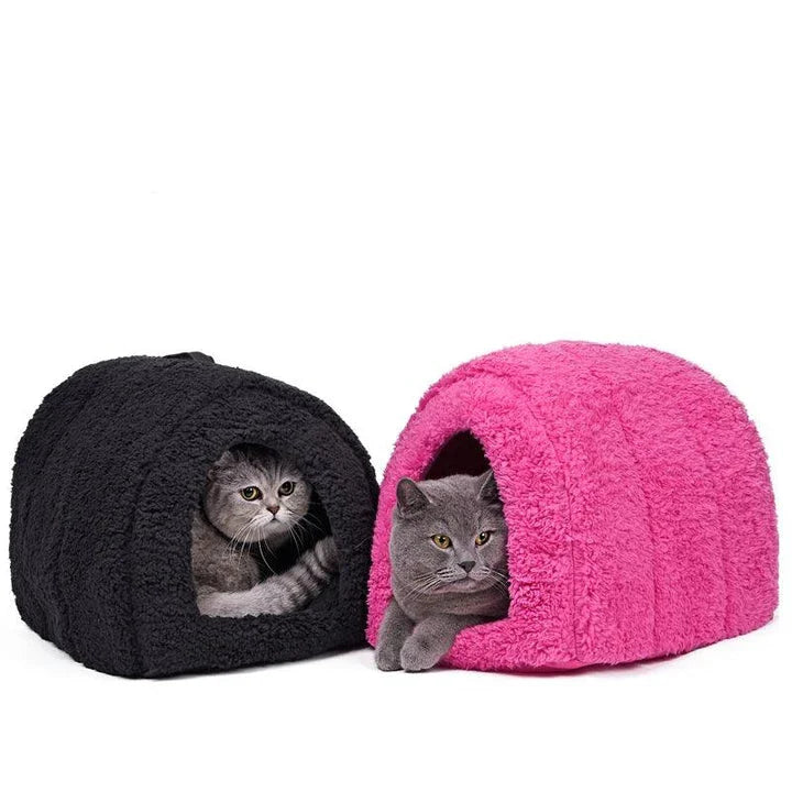 Eco-Friendly Cotton Pet Bed in black colour, providing a cosy and supportive resting place for dogs, cats, and other small pets