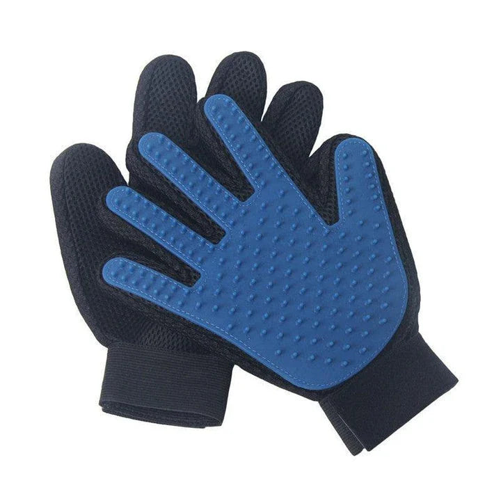 Premium pet grooming brush gloves made with soft, flexible rubber material for gentle brushing and massage