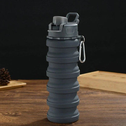 A portable, foldable silicone water bottle in a variety of stylish colours, perfect for eco-conscious Brits on the go.