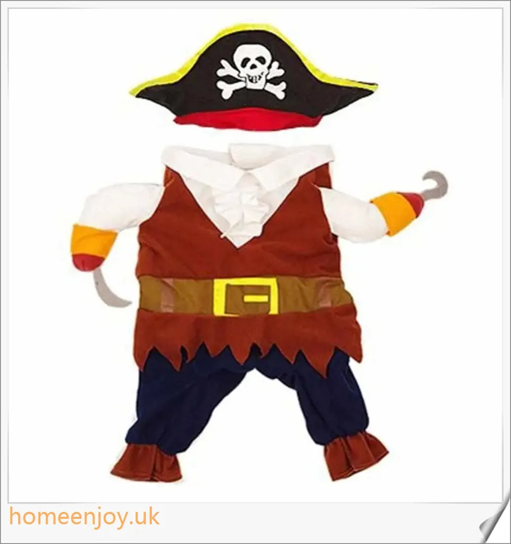 Charming pirate costume for cats and dogs made of soft, breathable polyester and non-woven fabrics